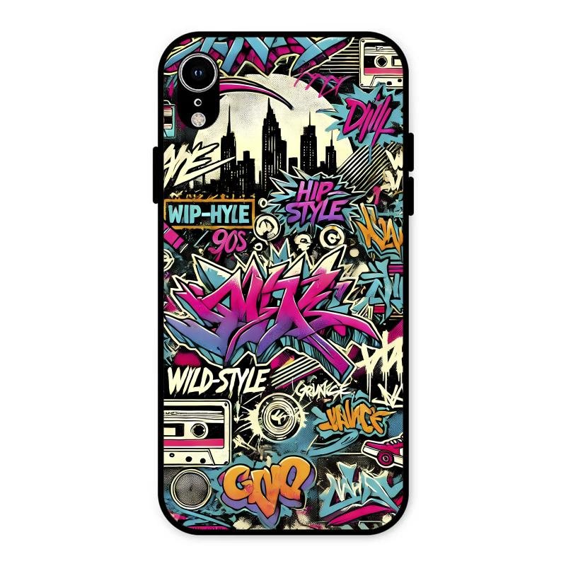 90s Hip-Hop Street Art Glass Case Cover For iPhone XR