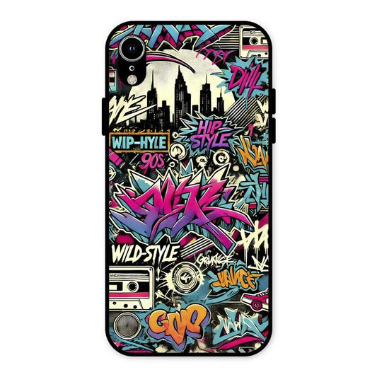 90s Hip-Hop Street Art Glass Case Cover For iPhone XR