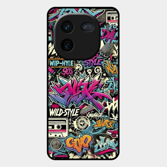 90s Hip-Hop Street Art Glass Case Cover For Iqoo 12 5G