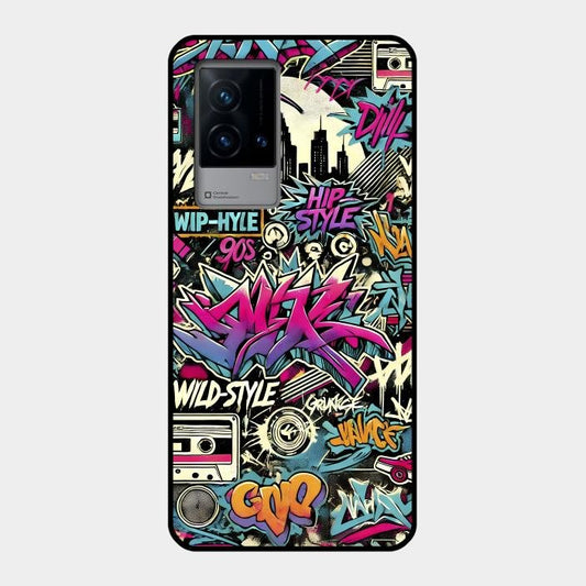 90s Hip-Hop Street Art Glass Case Cover For Iqoo 9 5G