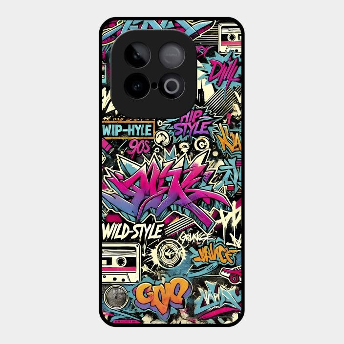 90s Hip-Hop Street Art Glass Case Cover For iQOO - ShopOnCliQ