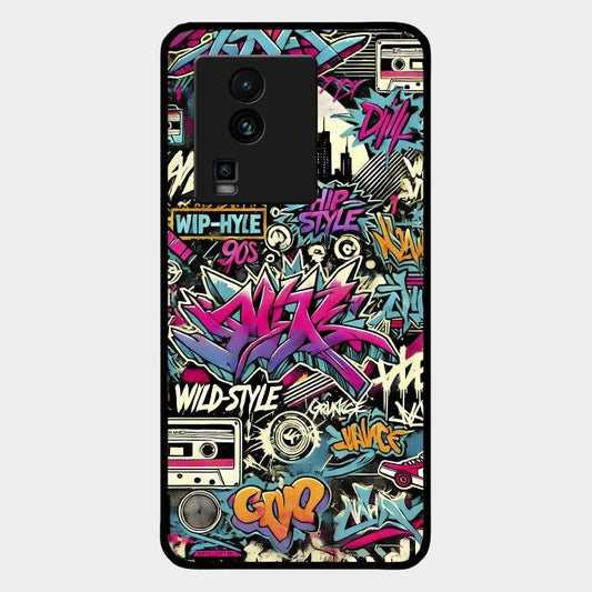 90s Hip-Hop Street Art Glass Case Cover For Iqoo Neo 7 Pro 5G