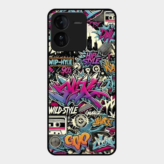 90s Hip-Hop Street Art Glass Case Cover For Iqoo Z9 5G