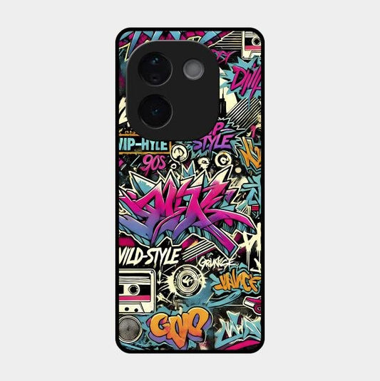 90s Hip-Hop Street Art Glass Case Cover For Iqoo Z9S Pro 5G