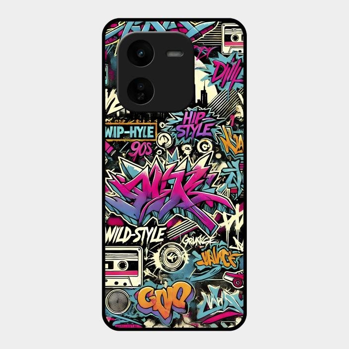 90s Hip-Hop Street Art Glass Case Cover For Iqoo Z9X 5G