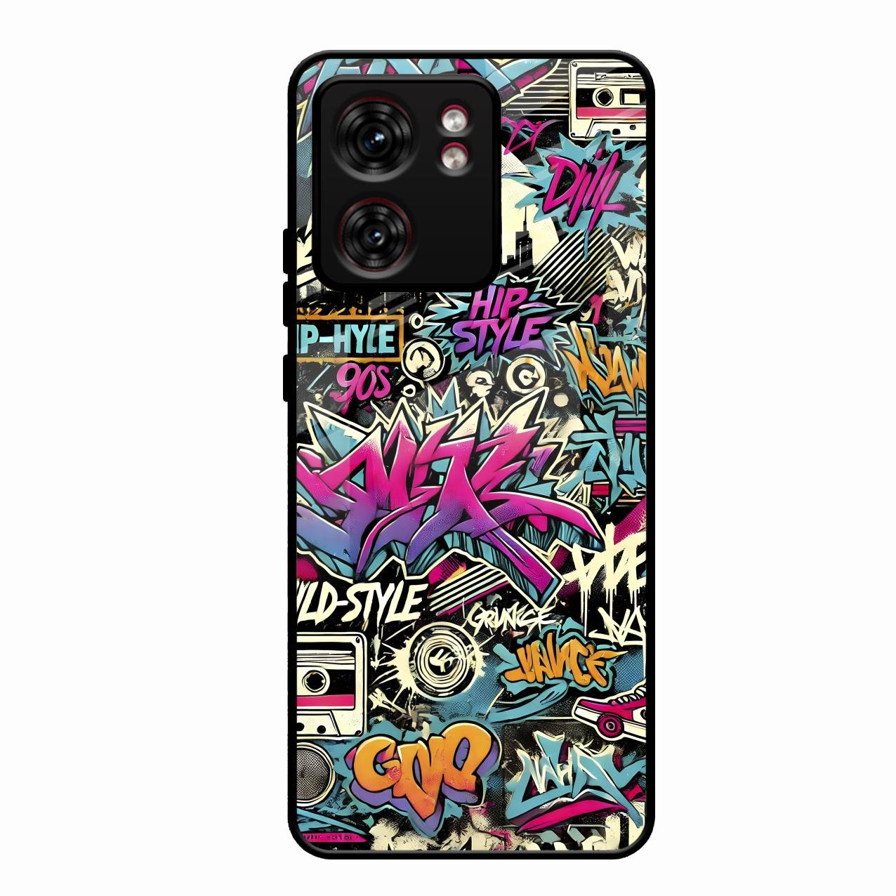 90s Hip-Hop Street Art Glass Case Cover For Motorola