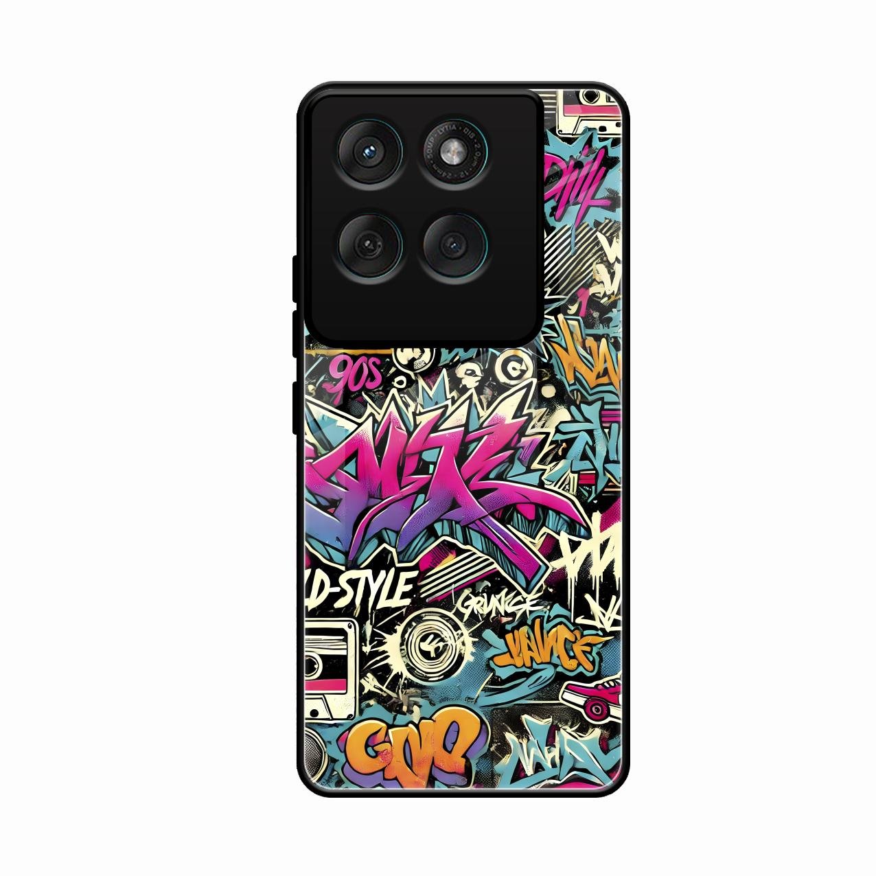 90s Hip-Hop Street Art Glass Case Cover For Motorola Edge 60 Pro 5G