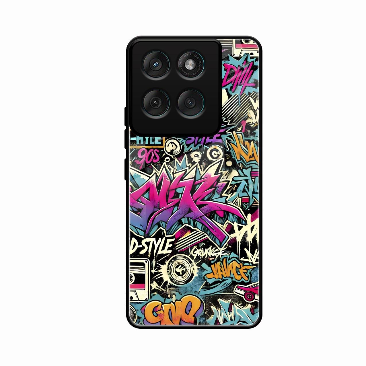90s Hip-Hop Street Art Glass Case Cover For Motorola G67 Power 5G