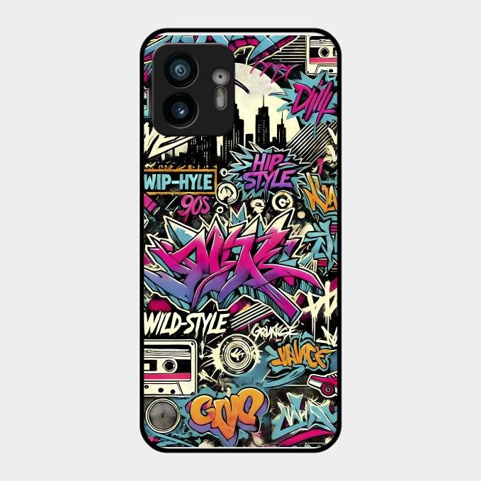 90s Hip-Hop Street Art Glass Case Cover For Nothing Phone 2