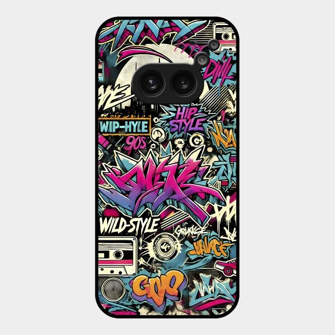 90s Hip-Hop Street Art Glass Case Cover For Nothing - ShopOnCliQ