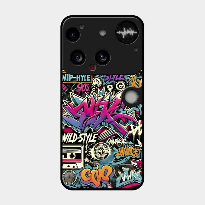 90s Hip-Hop Street Art Glass Case Cover For Nothing - ShopOnCliQ