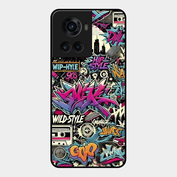 90s Hip-Hop Street Art Glass Case Cover For Oneplus - ShopOnCliQ
