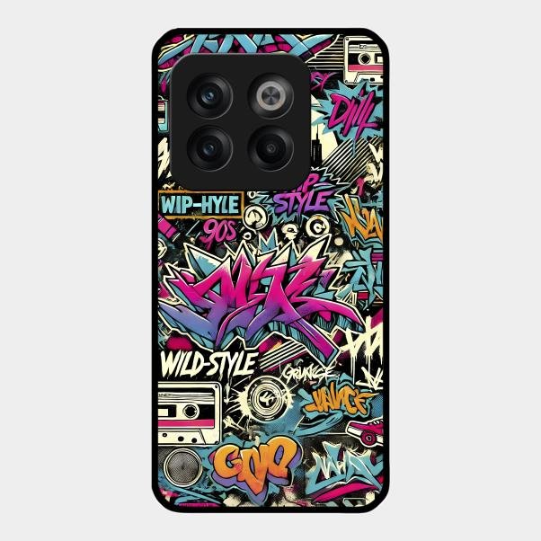 90s Hip-Hop Street Art Glass Case Cover For Oneplus - ShopOnCliQ
