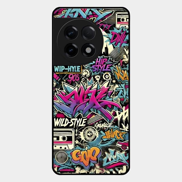 90s Hip-Hop Street Art Glass Case Cover For Oneplus - ShopOnCliQ