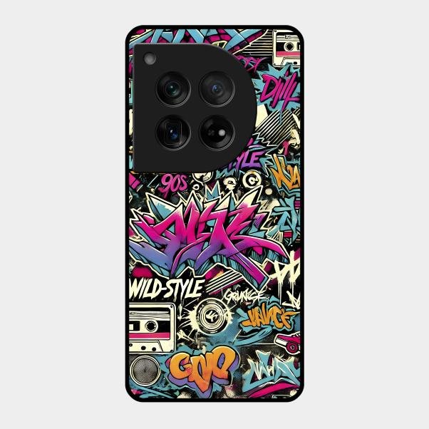 90s Hip-Hop Street Art Glass Case Cover For Oneplus 12 5G