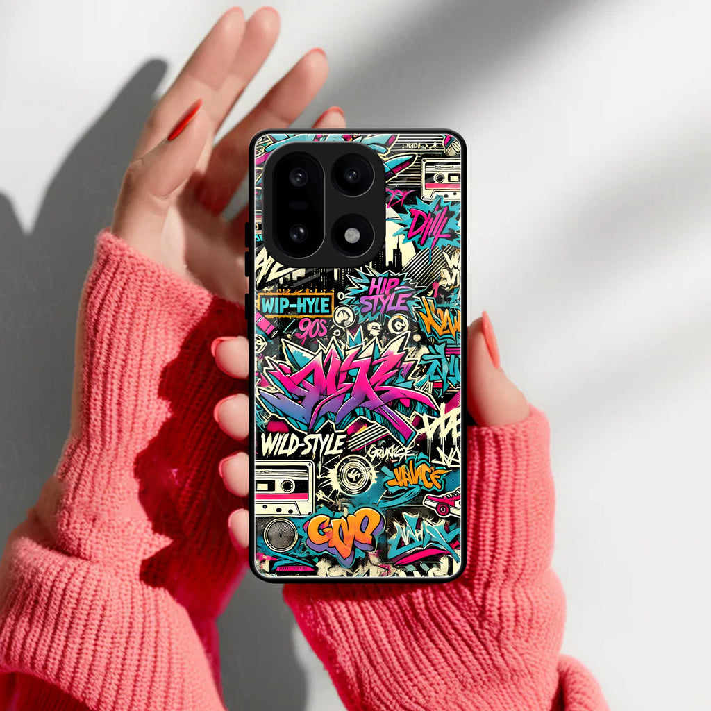 90s Hip-Hop Street Art Glass Case Cover For OnePlus 15 5G