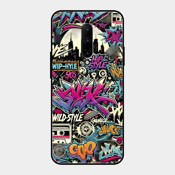 90s Hip-Hop Street Art Glass Case Cover For Oneplus - ShopOnCliQ