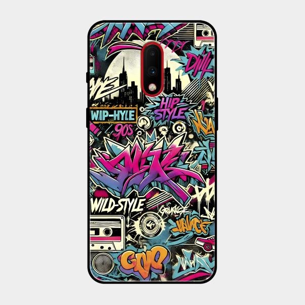 90s Hip-Hop Street Art Glass Case Cover For Oneplus - ShopOnCliQ