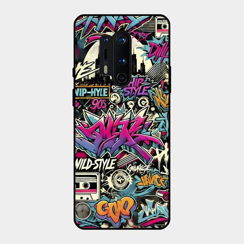 90s Hip-Hop Street Art Glass Case Cover For Oneplus 8 Pro
