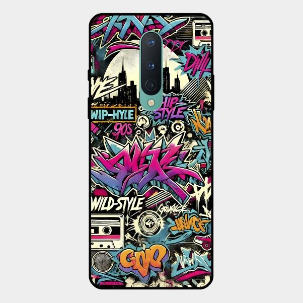90s Hip-Hop Street Art Glass Case Cover For Oneplus 8