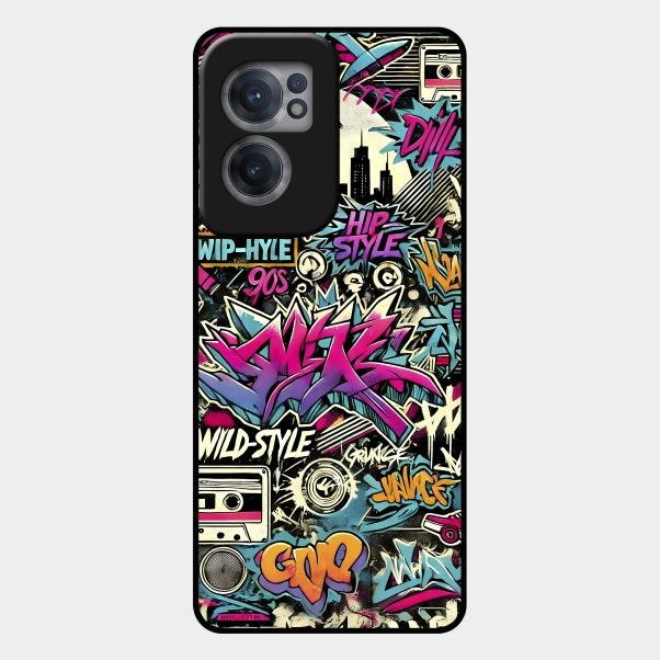 90s Hip-Hop Street Art Glass Case Cover For Oneplus - ShopOnCliQ