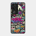 90s Hip-Hop Street Art Glass Case Cover For Oppo - ShopOnCliQ