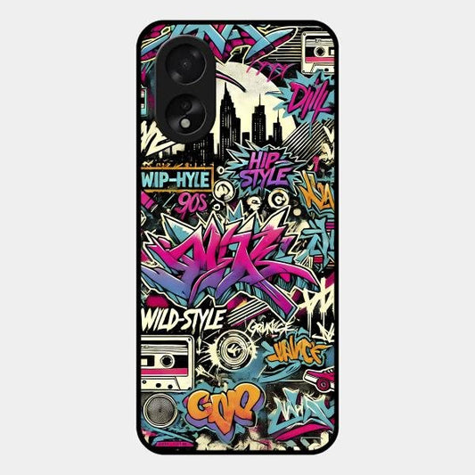 90s Hip-Hop Street Art Glass Case Cover For Oppo A38