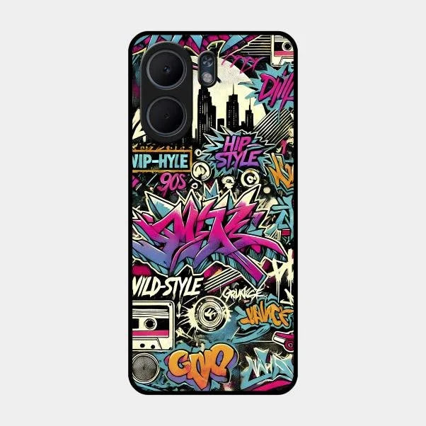 90s Hip-Hop Street Art Glass Case Cover For Oppo - ShopOnCliQ