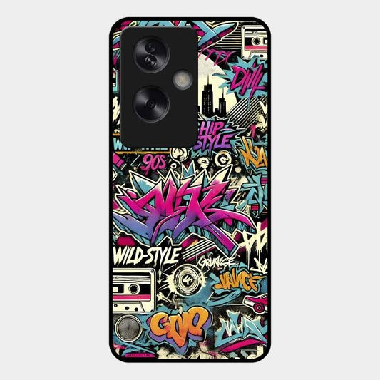 90s Hip-Hop Street Art Glass Case Cover For Oppo A79 5G