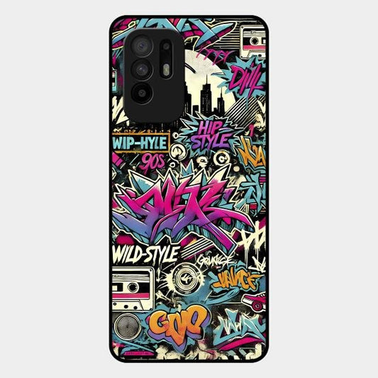 90s Hip-Hop Street Art Glass Case Cover For Oppo F19 Pro Plus 5G