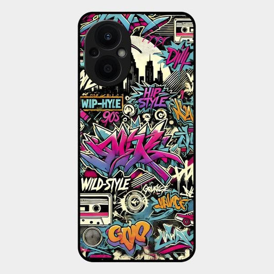 90s Hip-Hop Street Art Glass Case Cover For Oppo F21 Pro 5G