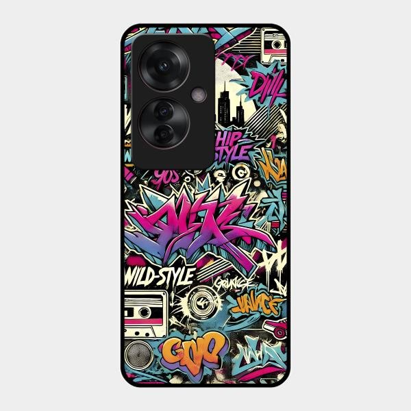 90s Hip-Hop Street Art Glass Case Cover For Oppo F25 Pro 5G