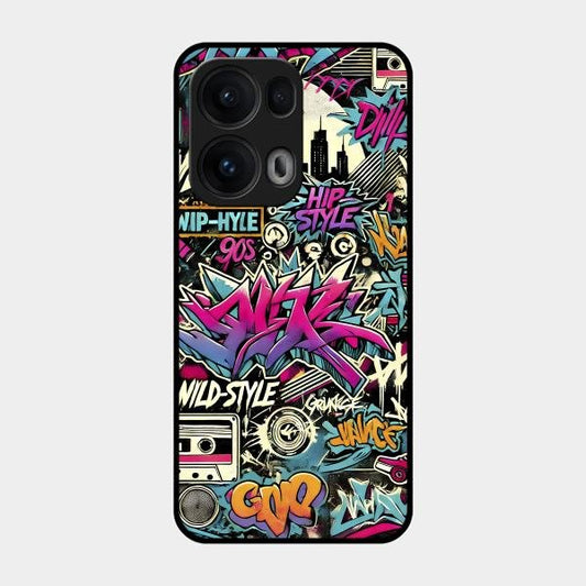 90s Hip-Hop Street Art Glass Case Cover For Oppo Reno 13 Pro 5G