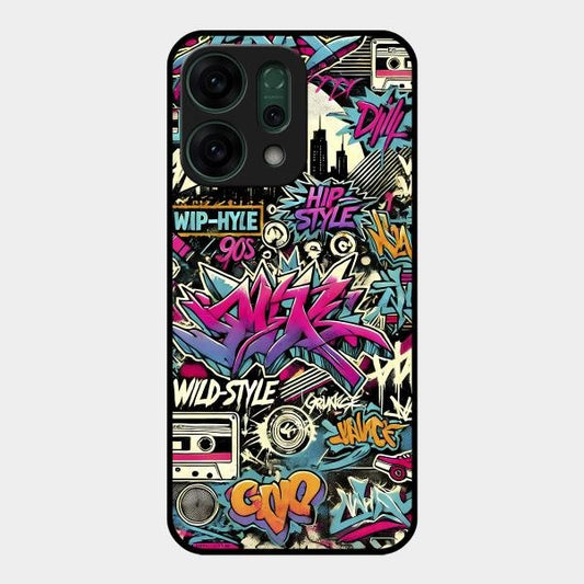 90s Hip-Hop Street Art Glass Case Cover For Oppo Reno 14 5G