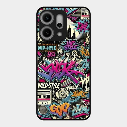 90s Hip-Hop Street Art Glass Case Cover For Oppo Reno 14 Pro 5G