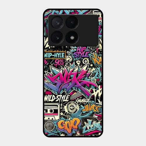 90s Hip-Hop Street Art Glass Case Cover For Poco X6 Pro 5G