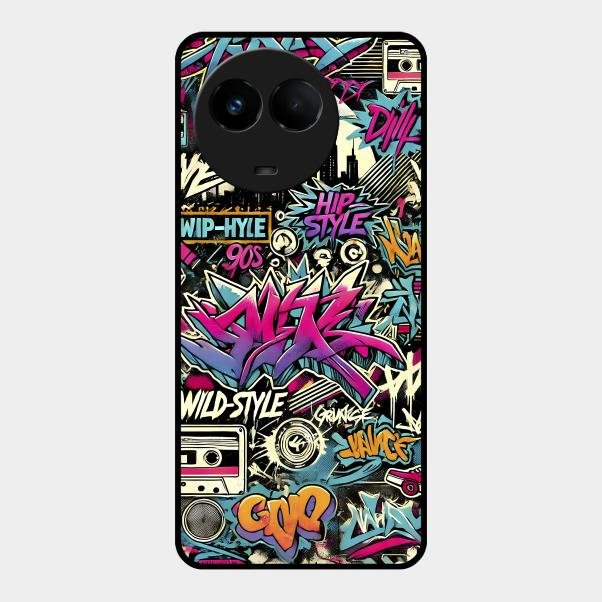 90s Hip-Hop Street Art Glass Case Cover For Realme - ShopOnCliQ