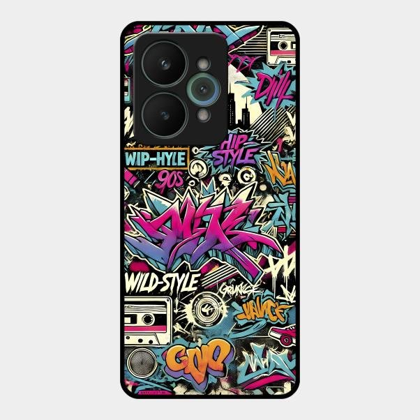 90s Hip-Hop Street Art Glass Case Cover For Realme 15 5G