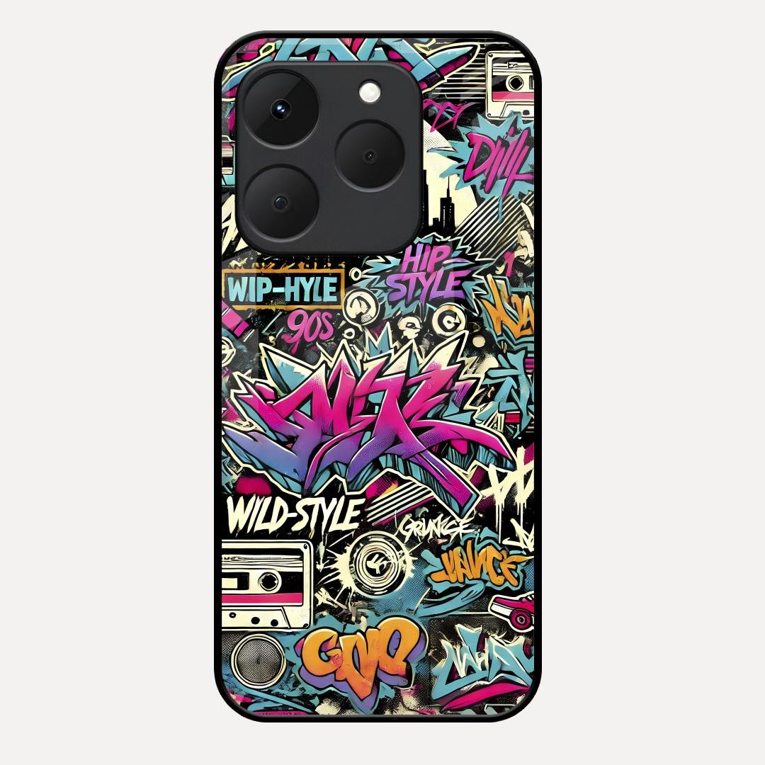 90s Hip-Hop Street Art Glass Case Cover For Realme 15T 5G