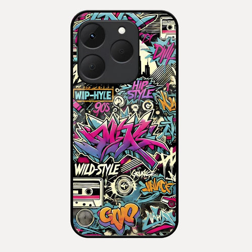 90s Hip-Hop Street Art Glass Case Cover For Realme 15T 5G