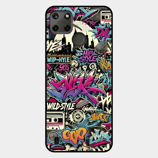 90s Hip-Hop Street Art Glass Case Cover For Realme C21Y