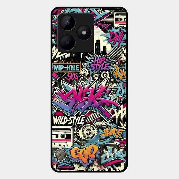 90s Hip-Hop Street Art Glass Case Cover For Realme - ShopOnCliQ