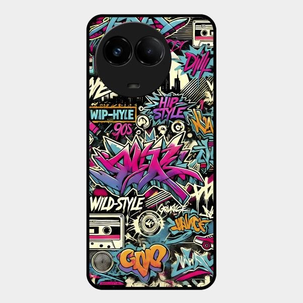 90s Hip-Hop Street Art Glass Case Cover For Realme C67 5G