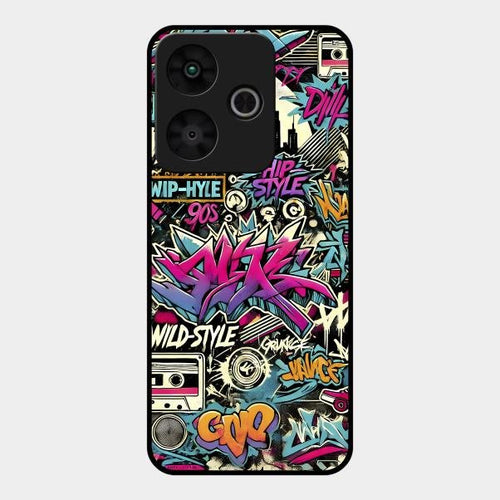 90s Hip-Hop Street Art Glass Case Cover For Redmi 13 5G