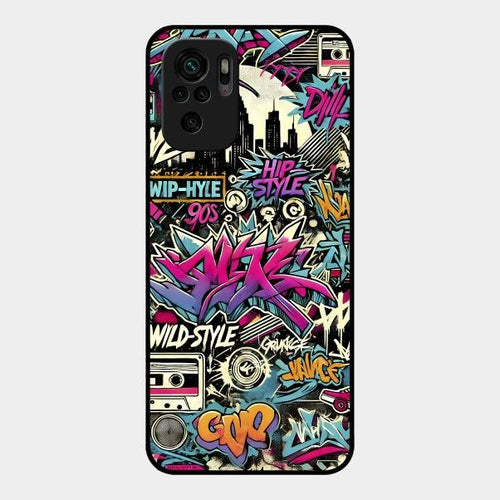 90s Hip-Hop Street Art Glass Case Cover For Redmi Note 10