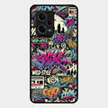 90s Hip-Hop Street Art Glass Case Cover For Redmi Note 12 Pro 5G