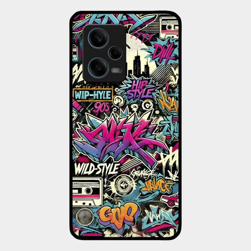 90s Hip-Hop Street Art Glass Case Cover For Redmi Note 12 Pro Plus 5G