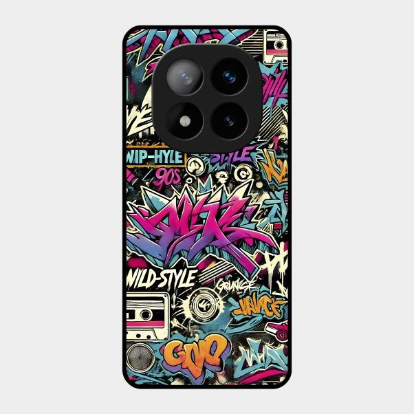 90s Hip-Hop Street Art Glass Case Cover For Redmi Note 14 Pro Plus 5G