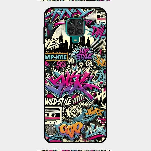 90s Hip-Hop Street Art Glass Case Cover For Redmi Note 9 Pro Max