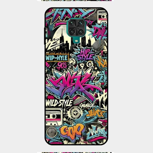 90s Hip-Hop Street Art Glass Case Cover For Redmi Note 9 Pro